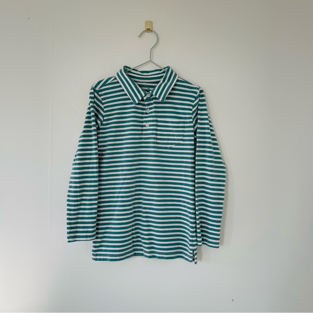 PrimaryLong Sleeve Polo in Stripe